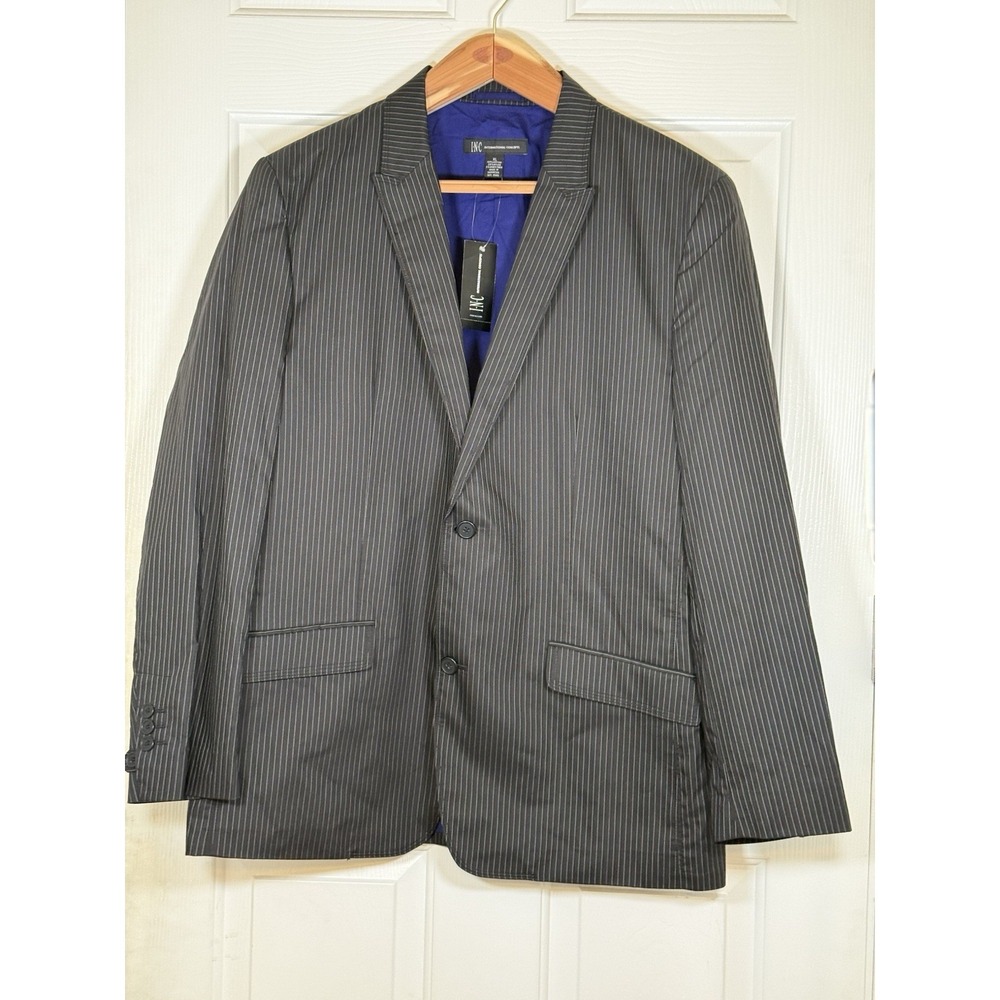 NWT INC Black & White Pinstripe Men's Blazer XL Classic Preppy Sport Coat‎